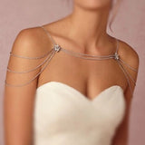 Stonefans Folwer Shoulder Chain Wedding Necklace Jewelry