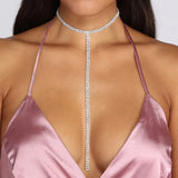 Stonefans Rhinestone Double Layer Necklace Tassel Choker Crystal Collar