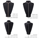 Stonefans Rhinestone Double Layer Necklace Tassel Choker Crystal Collar