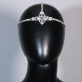 Stonefans Geometric Crystal Forehead Chain Headband Wedding Accessories