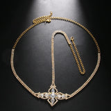Stonefans Geometric Crystal Forehead Chain Headband Wedding Accessories