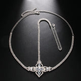 Stonefans Geometric Crystal Forehead Chain Headband Wedding Accessories