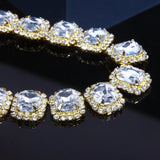 Stonefans Rhinestone Choker Necklace Men Women Hip Hop Bling Iced Out