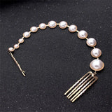Stonefans Pearl Hair Chain Jewelry Clip for Braids Headband