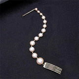 Stonefans Pearl Hair Chain Jewelry Clip for Braids Headband