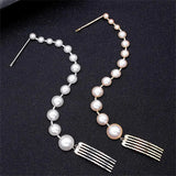 Stonefans Pearl Hair Chain Jewelry Clip for Braids Headband