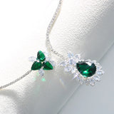 Stonefans Green Crystals Water Drop Torques Necklace