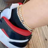 Rhinestone Evil Eye Anklet Bracelet Crystal Beach Boho Jewelry