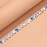 Rhinestone Evil Eye Anklet Bracelet Crystal Beach Boho Jewelry