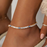 Rhinestone Evil Eye Anklet Bracelet Crystal Beach Boho Jewelry