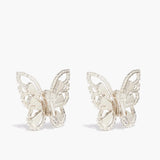 Stonefans Butterfly Rhinestone Clip Earrings No Piercing Zircon