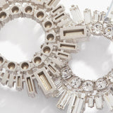 Stonefans Hollow Crystal Clip Earrings Wedding Round Rhinestone Party Jewelry