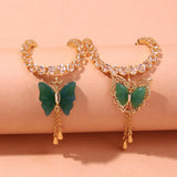 Stonefans INS Butterfly Pendant Anklet Rhinestone Tennis Chain