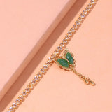 Stonefans INS Butterfly Pendant Anklet Rhinestone Tennis Chain