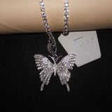 Stonefans Butterfly Anklet Double layer Tennis Chain Bracelet