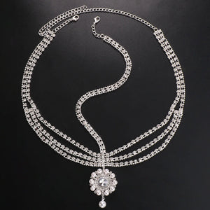 Stonefans Pearl Pendant Head Chain Jewelry Indian Wedding Rhinestone