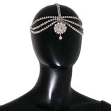 Stonefans Pearl Pendant Head Chain Jewelry Indian Wedding Rhinestone
