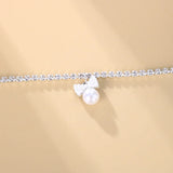Stonefans Ins Bow Bead Pendant Anklet Bracelet for Women
