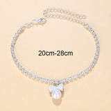 Stonefans Ins Bow Bead Pendant Anklet Bracelet for Women