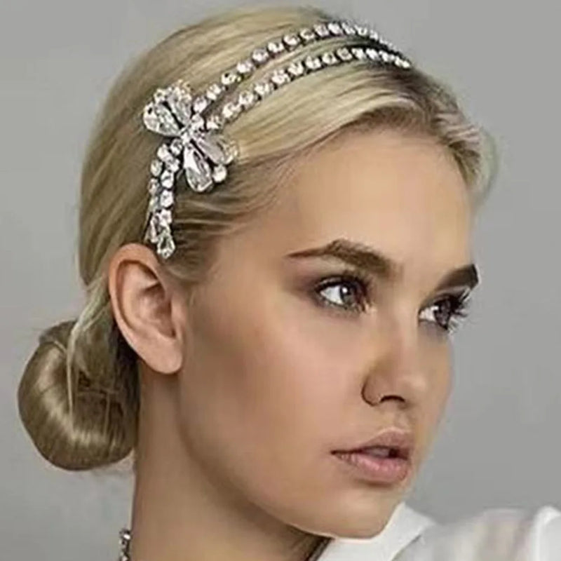 Stonefans Crystal Hair Band Bride Headband Rhinestone Bridal Hair Hoop