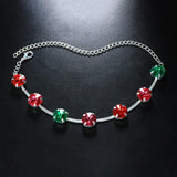 Stonefans Ins Colorful Crystal Anklet Bracelet for Women Boho Beach Foot Jewelry