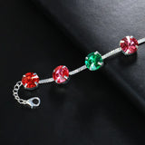Stonefans Ins Colorful Crystal Anklet Bracelet for Women Boho Beach Foot Jewelry