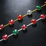 Stonefans Ins Colorful Crystal Anklet Bracelet for Women Boho Beach Foot Jewelry