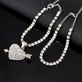 Cupid Arrow Heart Anklet Layer Rhinestone Love Charm Jewelry