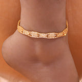 Stonefans Rhinestone Chain Anklet for Women Boho Anklet Bracelet on Leg Chain
