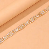 Stonefans Rhinestone Chain Anklet for Women Boho Anklet Bracelet on Leg Chain