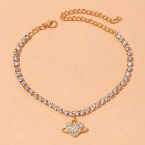 Stonefans Ins Planet Heart Anklet Leg Bracelet Pendant Foot Chain Jewelry