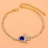 Stonefans Rhinestone Palm Ankle Bracelet for Women