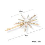 Stonefans Ins Star Rhinestone Pearl Hair Pin Bling Crystal Hair Accessories