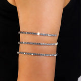 Stonefans Twisted Rhinestone Arm Cuff Bracelet for Women