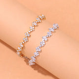 Stonefans Ins Wavy Rhinestone Chain Anklet Bracelet for Women