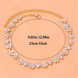 Stonefans Ins Wavy Rhinestone Chain Anklet Bracelet for Women