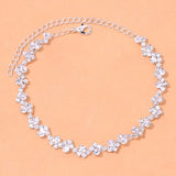 Stonefans Ins Wavy Rhinestone Chain Anklet Bracelet for Women