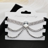 Stonefans Rhinestone Foot Bracelet Leg Chain Crystal Tassel Anklet