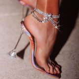 Stonefans Rhinestone Foot Bracelet Leg Chain Crystal Tassel Anklet