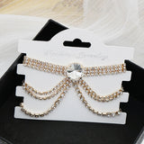 Stonefans Rhinestone Foot Bracelet Leg Chain Crystal Tassel Anklet