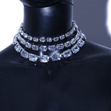 Stonefans Row Crystal Collar Choker Necklace