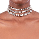 Stonefans Row Crystal Collar Choker Necklace
