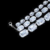 Stonefans Row Crystal Collar Choker Necklace