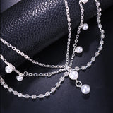 Stonefans Layered Forehead Chain Pearls Bridal Headwear