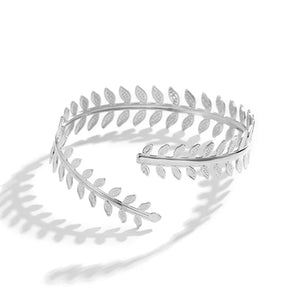 Stonefans Leaf Arm Bracelet Cuff Ring Bangle for Women