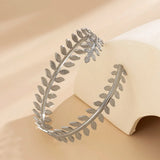 Stonefans Leaf Arm Bracelet Cuff Ring Bangle for Women