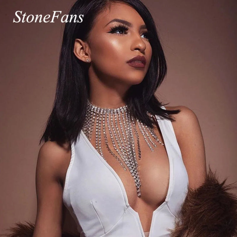 Stonefans Tassel Choker Necklace for Women