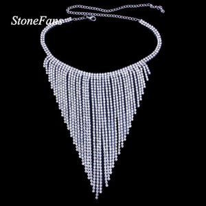 Stonefans Tassel Choker Necklace for Women