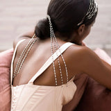 Stonefans Tassel Hair Chain Rhinestone Head Chain for Women