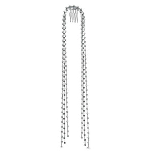 Stonefans Tassel Hair Chain Rhinestone Head Chain for Women